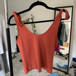 Intermix bow strap tank top